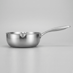 Detail of Forged Hammered Deep Sauté Pan side view