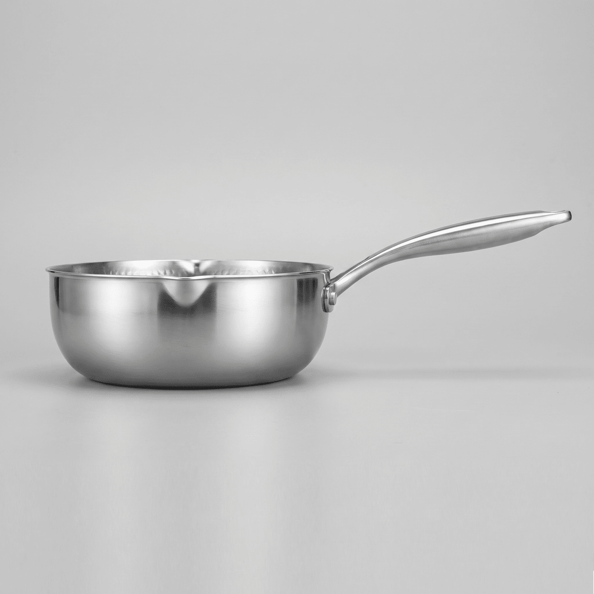 Detail of Forged Hammered Deep Sauté Pan side view
