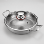 Forged Hammered Dual-Handle Pan shown with lid