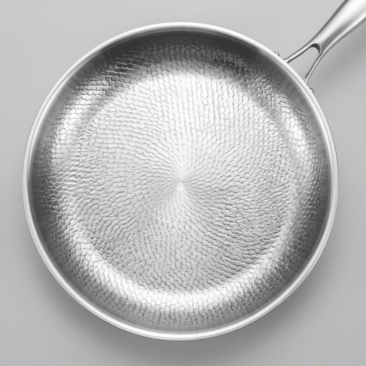 Detail of Forged Hammered Frying Pan interior surface