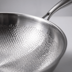 Detail of Forged Hammered Stir-Fry Pan interior surface