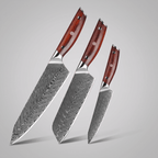 Fenn 3-piece Damascus-pattern kitchen knife set