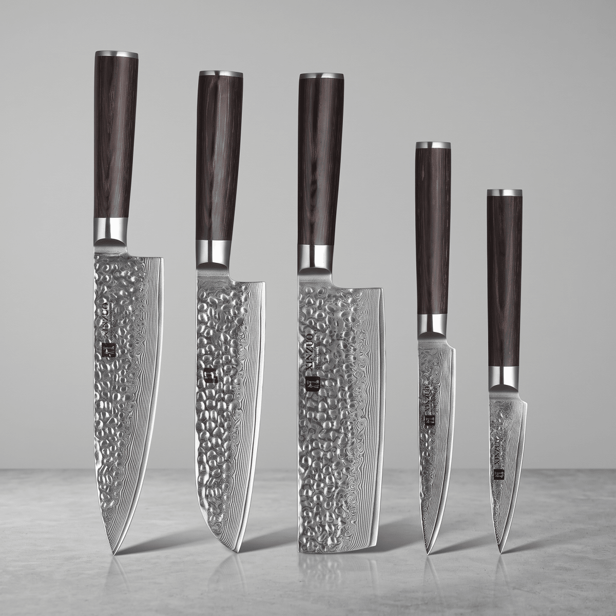 Fenn 5-piece Damascus-pattern kitchen knife set