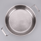 Detail of Forged Hammered Dual-Handle Pan interior surface