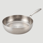 Fenn forged hammered multi-pan, angled view showing deep curved profile
