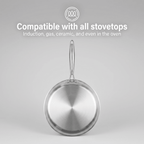Fenn hammered crêpe pan shown compatible with all stovetops