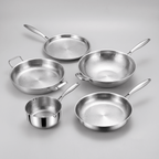 Fenn hammered forged pan collection — frying, stir-fry, dual-handle, high-wall, and griddle pans