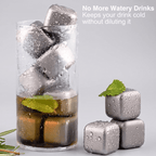 Fenn reusable metal ice cubes, angled view