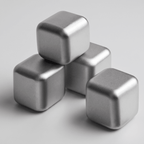 Detail view of Fenn reusable metal ice cubes