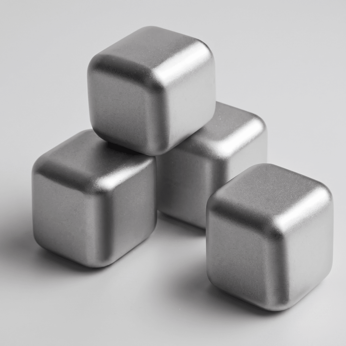 Detail view of Fenn reusable metal ice cubes