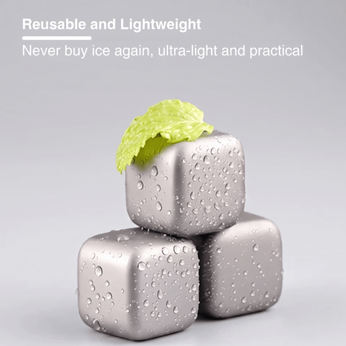 Fenn metal ice cubes set with packaging