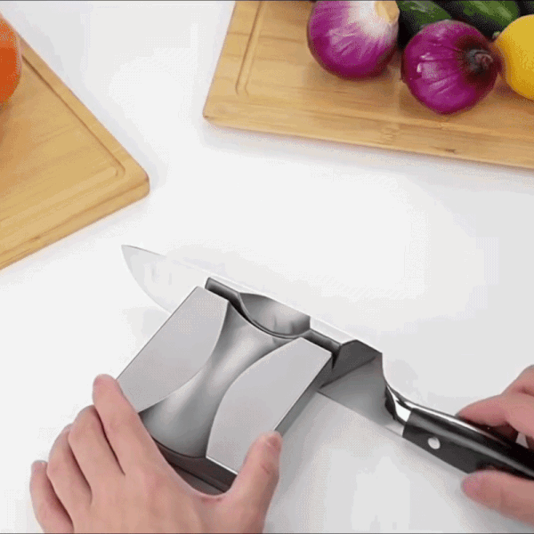 Fenn rolling knife sharpener demo, sharpening motion