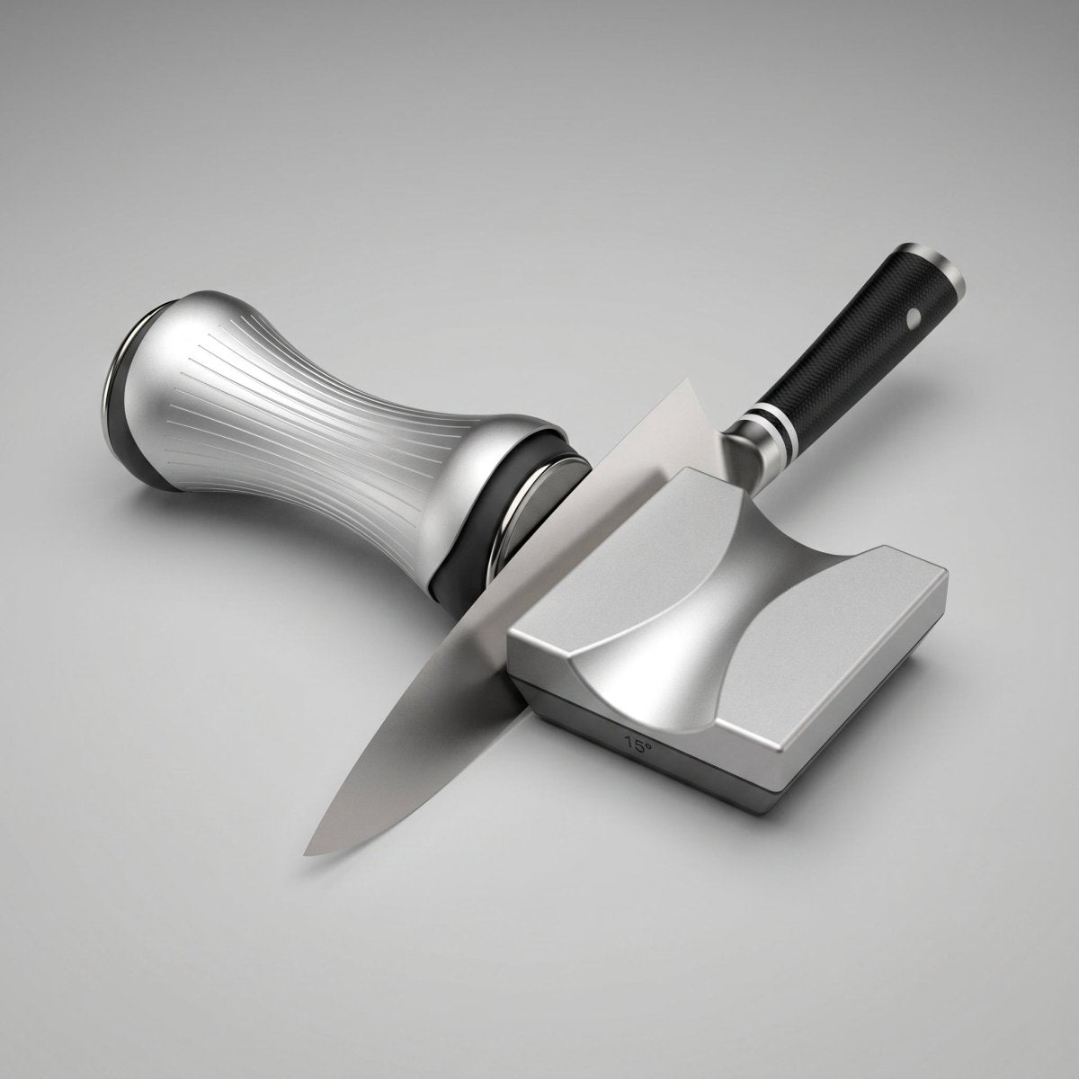 Fenn rolling knife sharpener sharpening a knife blade
