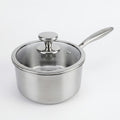 Fenn tri-ply stainless steel pot with glass lid, studio shot